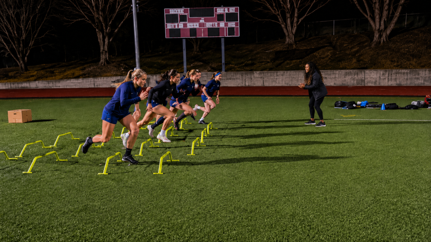 Young athletes training with Speed Coach Jo